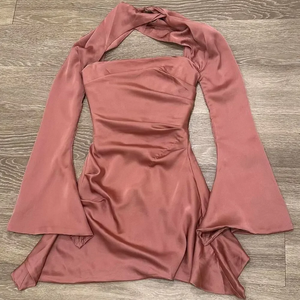 toira satin corset mini dress Toira Rose Draped Corset Dress